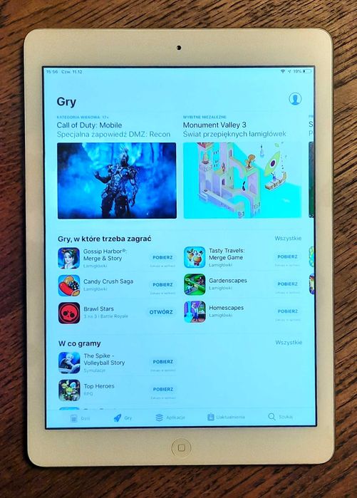 TABLET Apple iPad Air 9,7" 16GB biały & srebrny BDB STAN 100% SPRAWNY