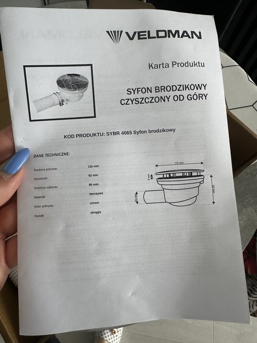 Syfon brodzikowy nowy
