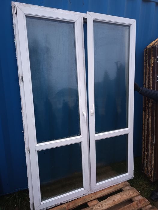 Okno 152x232 tarasowe drzwi balkonowe plastikowe rozwierno uchylne