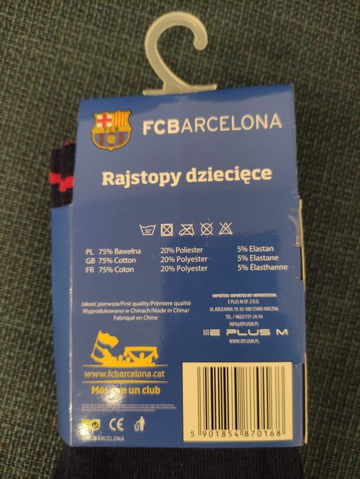 Nowe fabrycznie zapakowane rajstopy FC Barcelona rozmiar 98/104