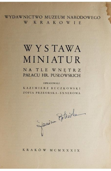Stara książka - Wystawa miniatur na tle wnętrz pałacu Hr. Pusłowskich,