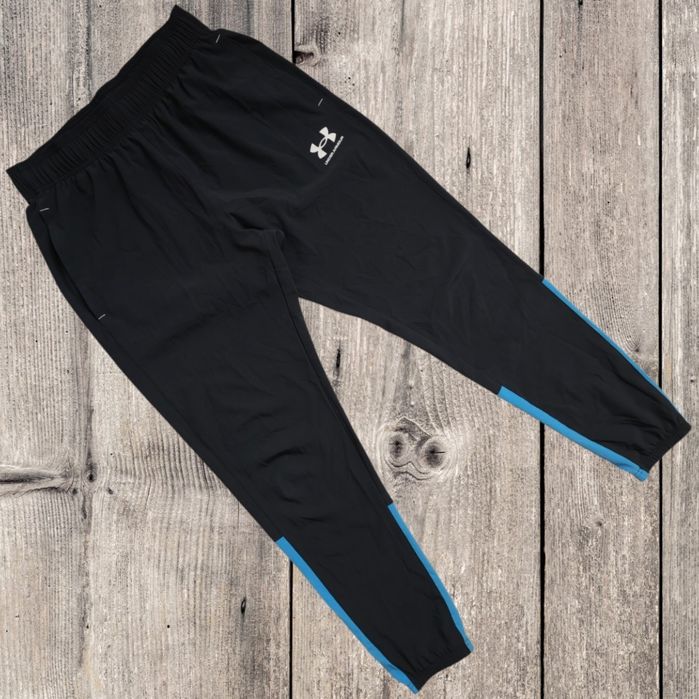 Нейлонові штани Under Armour black & blue neon nylon (Розмір М)
