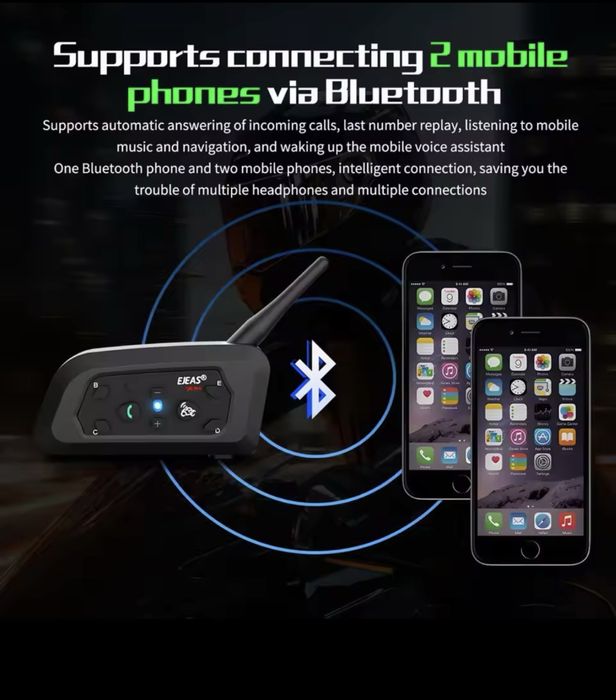 Intercomunicador capacete Ejeas v6Pro
