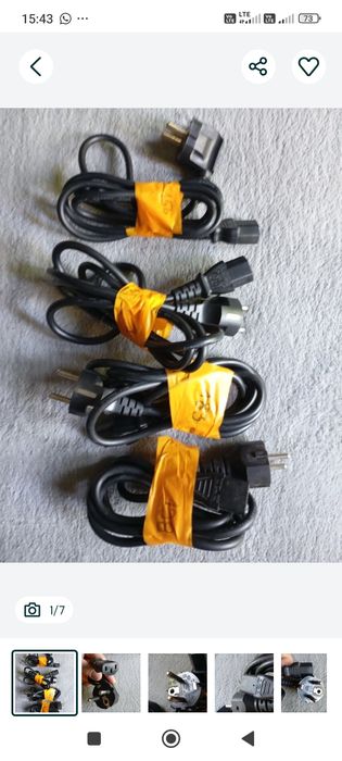 2 x Kabel przewód zasilający 3 pin C13 "świnka" do komputera, drukarki