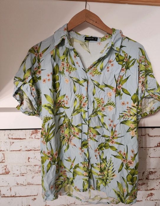 Błękitna koszula z krótkim rękawem Medicine XS oversize