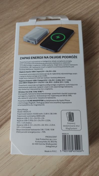 Powerbank XLINE MagSystem 10000 mAh 20W Qi Szary