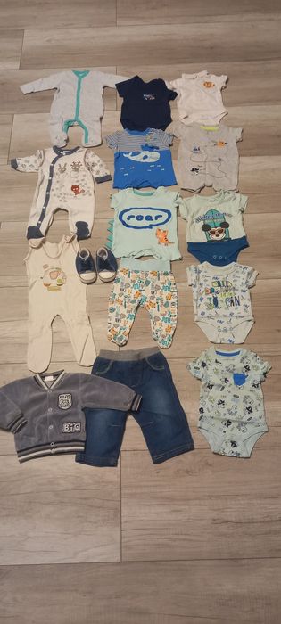 Ubranka dla chłopczyka 62cm 15 sztuk