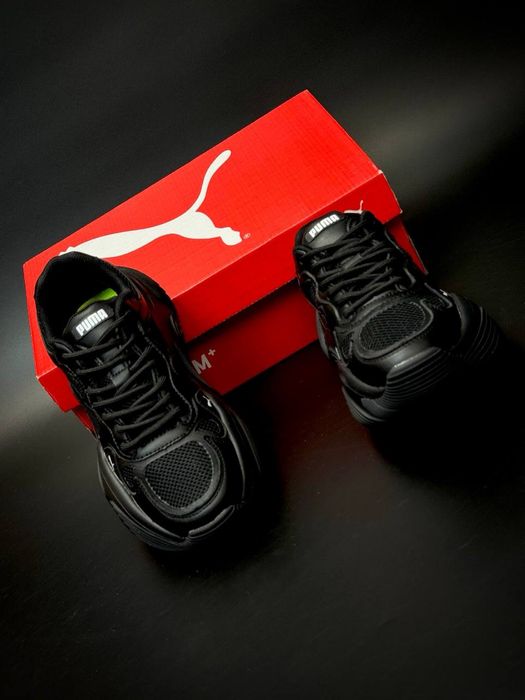 Весна 2026 / кожаные Puma / женские черные деми кроссовки/пума женские