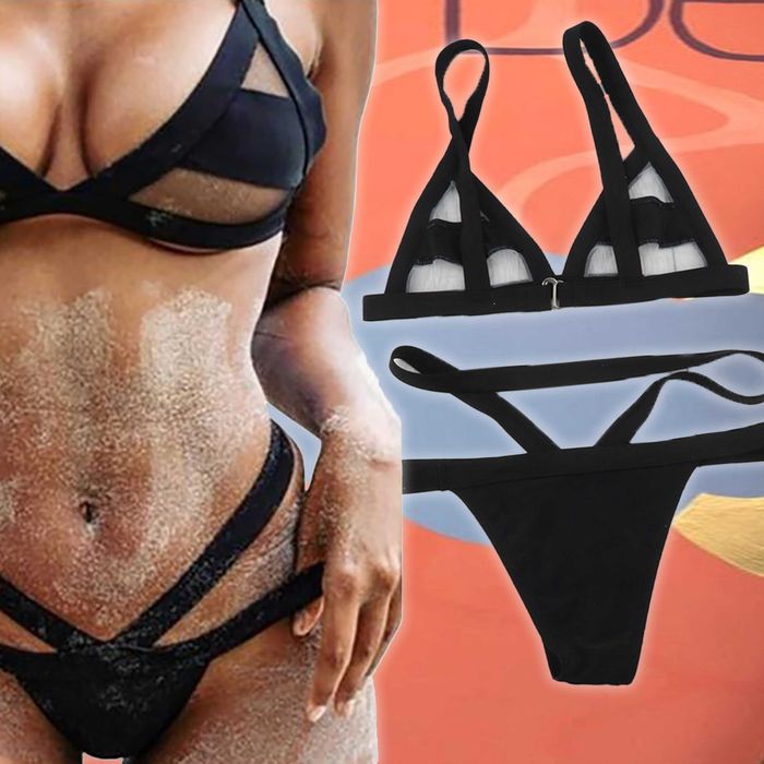 Bikini Strój Kąpielowy Stanik Siateczka Damski Kostium Dwuczęściowy L