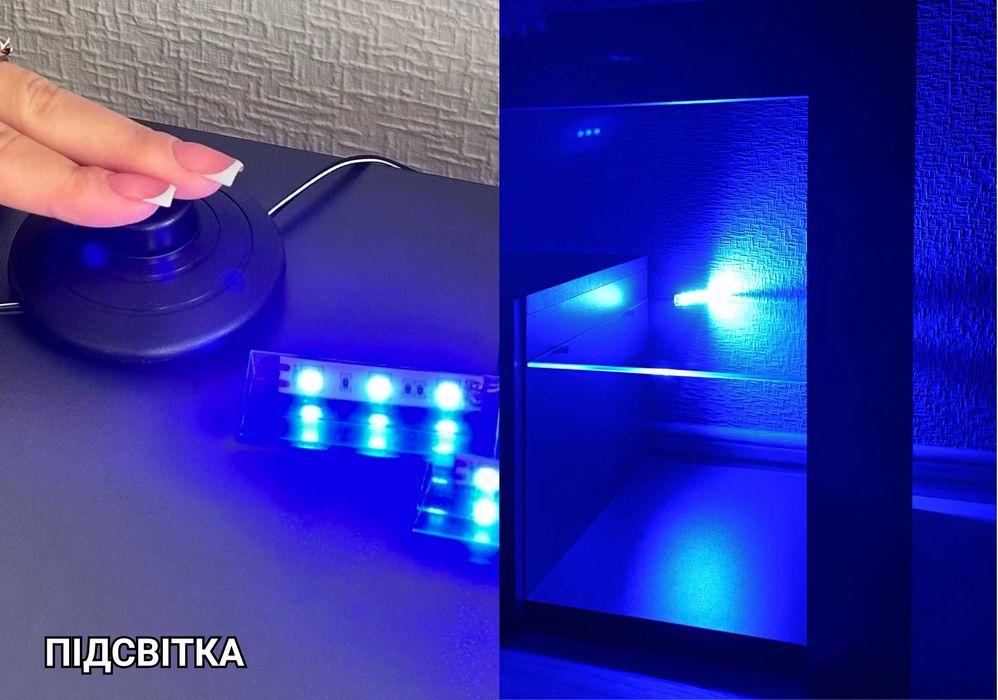 ‼️СУПЕР ЦІНА‼️Тумба під телевізор з полицями та LED підсвіткою 200 см