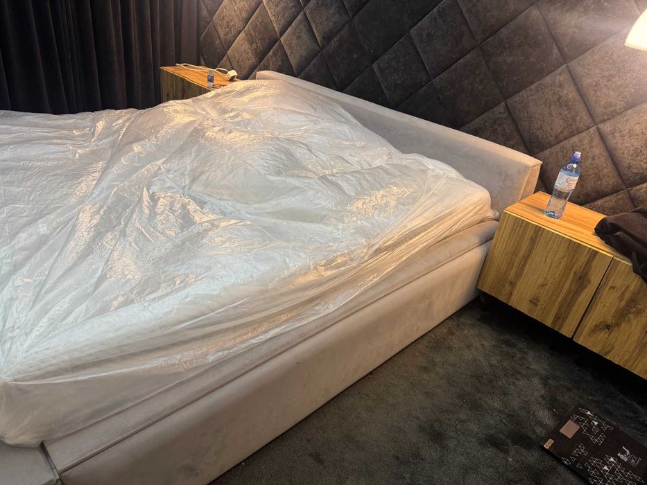 Łóżko 180x200+skrzynia tapicerowane