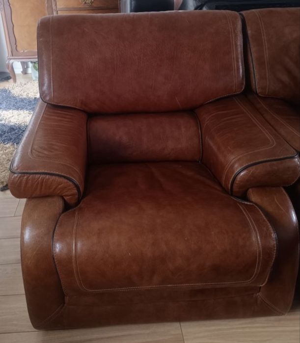 Sofas em pele de bufalo, com pouquissimo uso. Dois lugares mais um.