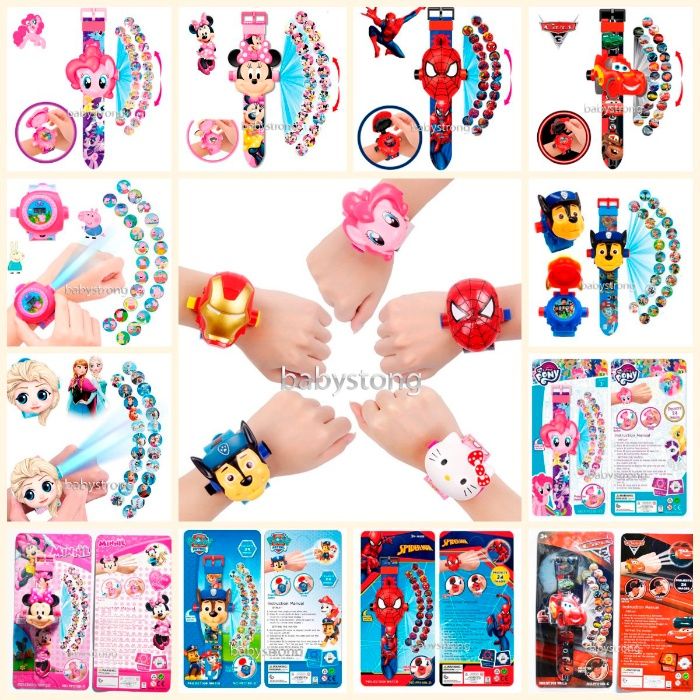 Проекционные детские часы 24 фигуры Щенячий Патруль Скай - Игрушка