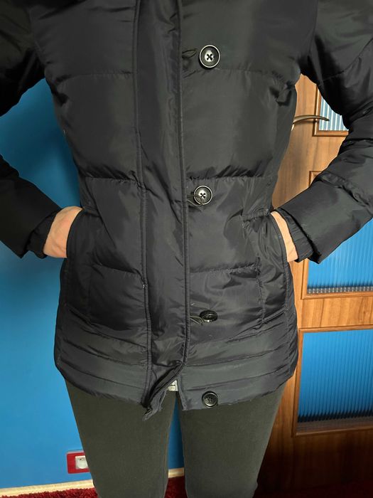 Kurtka puchowa z kapturem Tommy Hilfiger damska granatowa rozmiar S/36