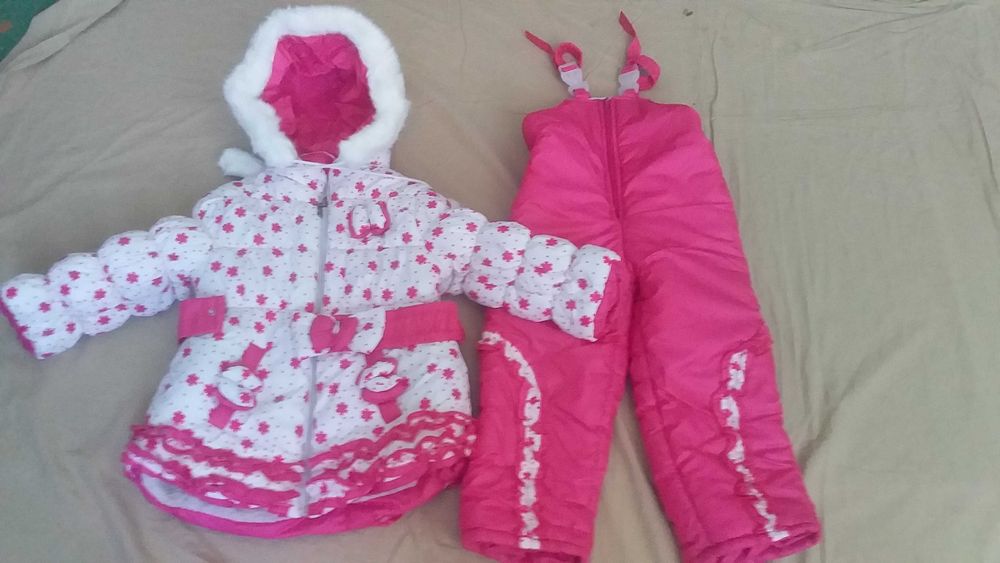 Комбінезон дитячий,Костюм зимовий на хутрі для дівчинки-104