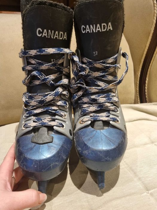 Łyżwy rozmiar 37 szaro-granatowe