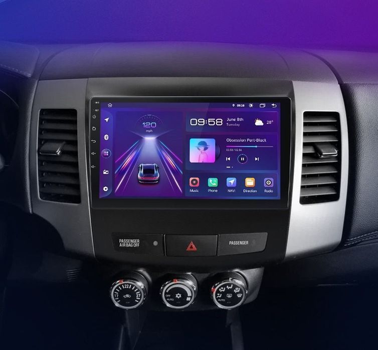 Mitsubishi Outlander XL C-Crosser – Radio Android 15 9" CarPlay Android Auto 2GB/32GB GPS Nawigacja Stacja Multimedialna WiFi Bluetooth PL