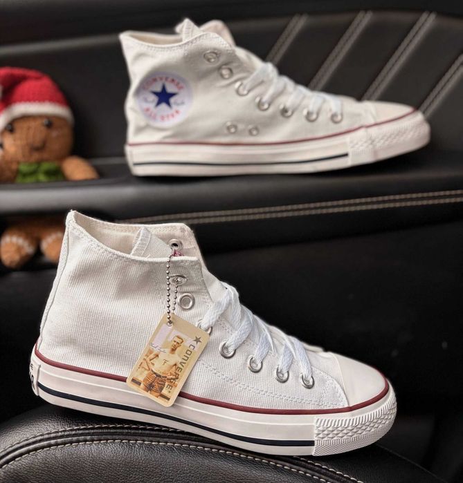 Женские белые кеды Конверс белые высокие Converse All Star