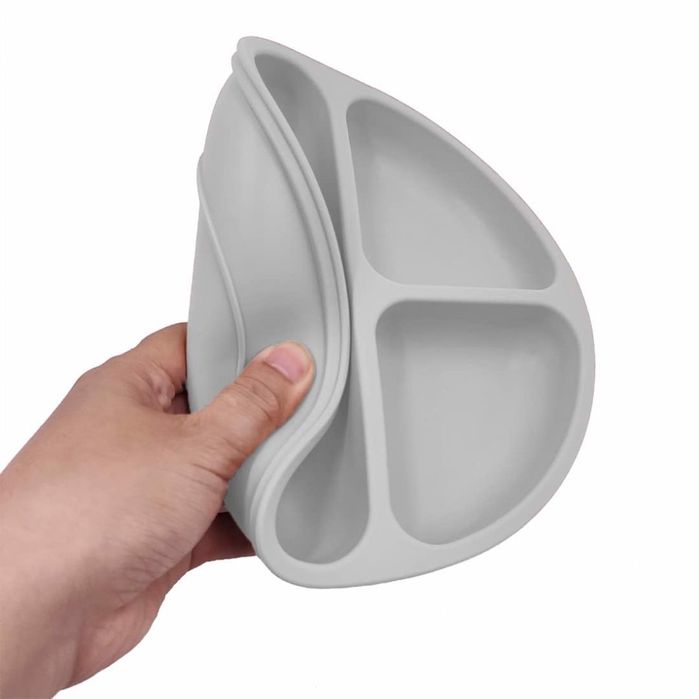 Silikonowa miska dla niemowląt szara