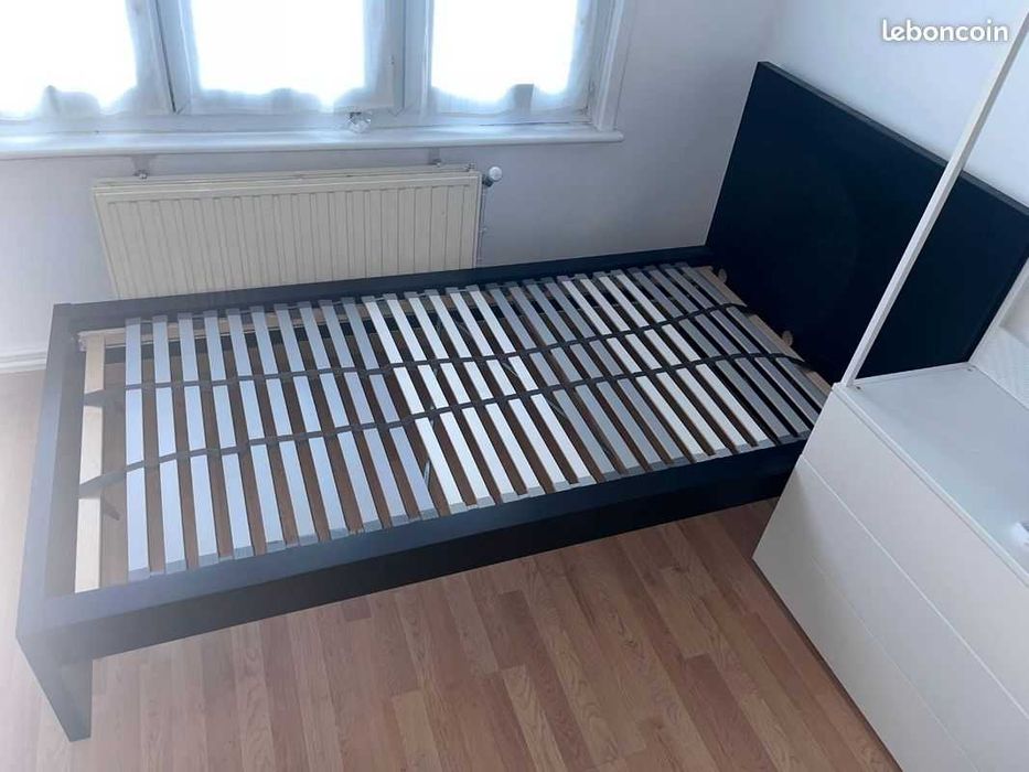 Cama MALM Preto 90x200cm