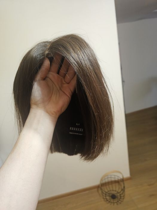 Peruka naturalna brąz