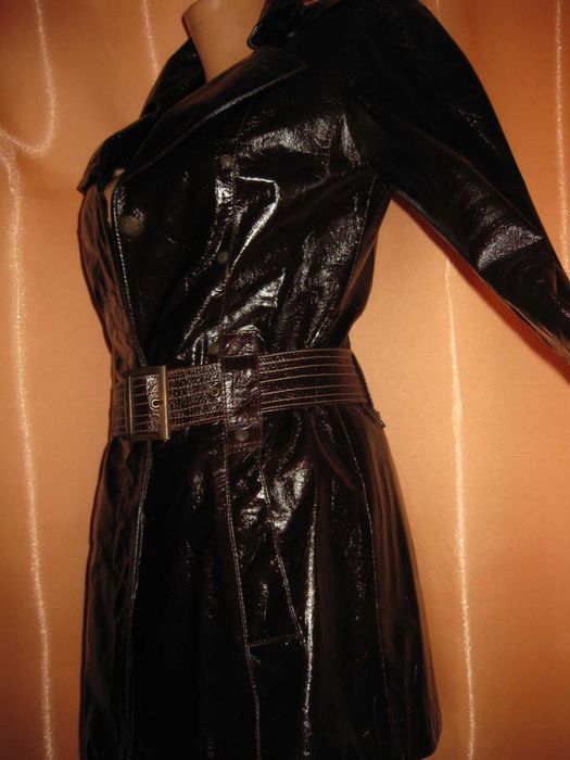 Шикарна куртка кожанка шкіра натуральна лакована км1233