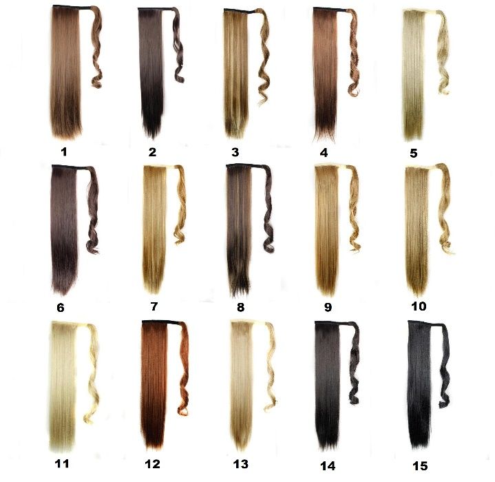 Rabo de Cavalo Liso Extensões de Cabelo Velcro NOVO