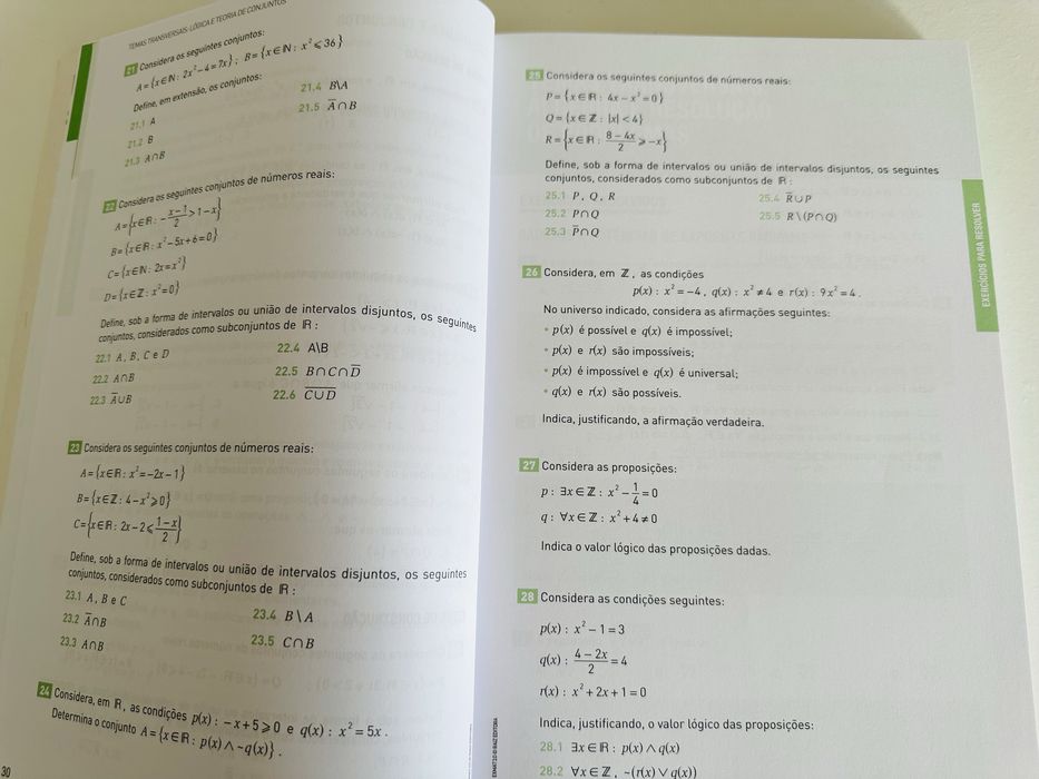 Exercícios de Matemática A 10° ano Raiz Editora