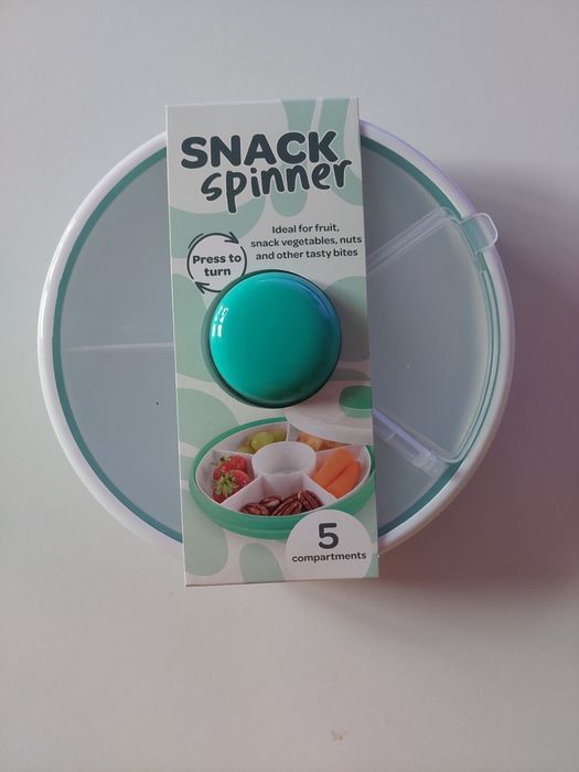 Obrotowy pojemnik na przekąski SNACK SPINNER 5 przegródek organizer na przekąski dla dzieci  lunchbox pudełko NOWY
