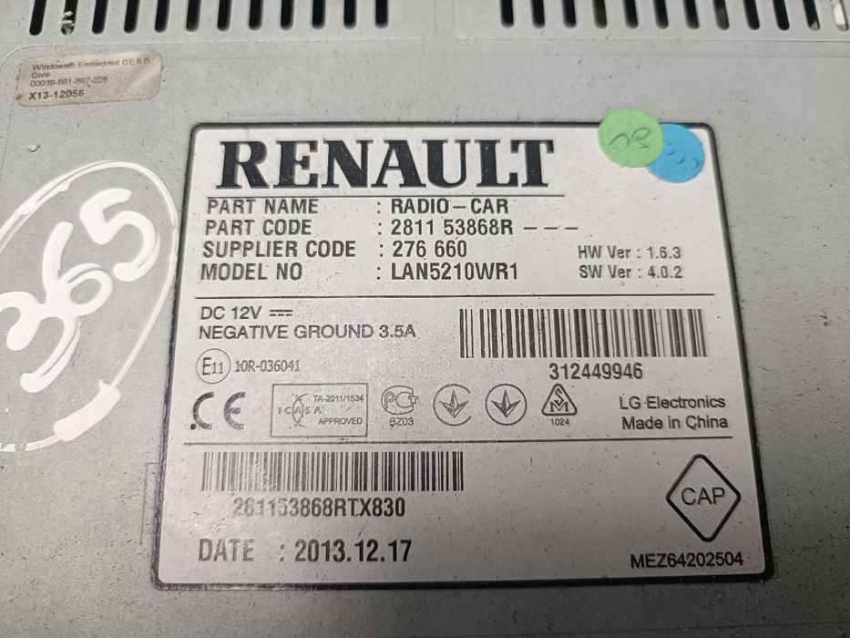 Rádio / auto-rádio RENAULT Clio IV (BH_)