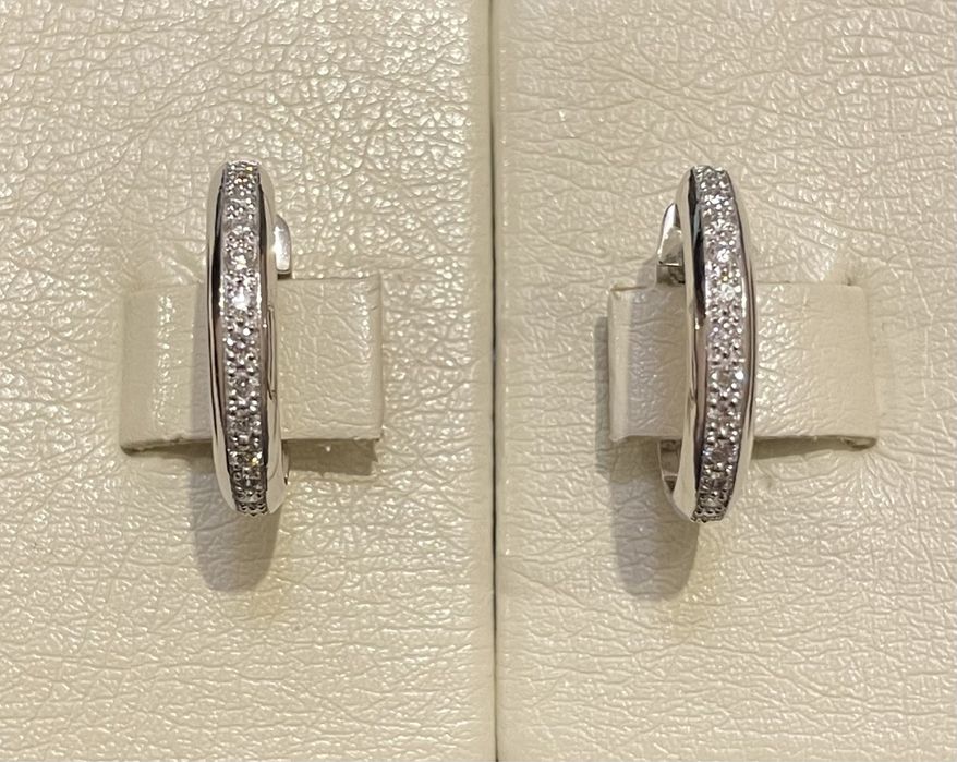 Золоті сережки 585 з натуральними діамантами (С9040)