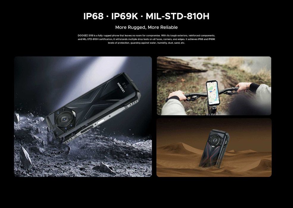 DOOGEE S118, 20/512 Gb, 50/12NV/8/32Mp 10800мАч, G99, 6,59" стерео