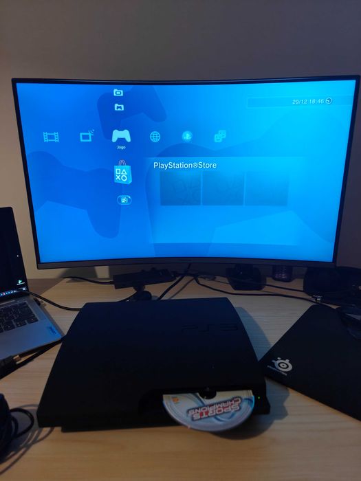 Playstation 3 160GB - 2 Comandos - Camera e 2 Comandos Move - 2 jogos