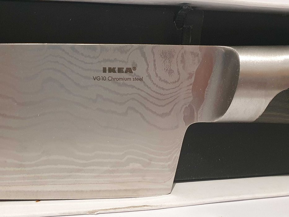 Super noż IKEA SLITBAR stal VG 10 Cro-Mo nowy tasak 21cm ostrze 8''