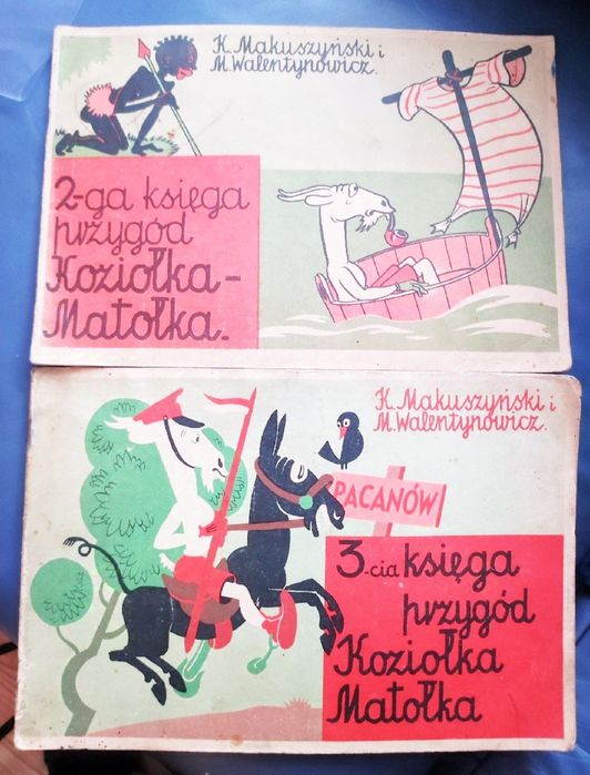 2 Komiksy PRL. Przygody Koziołka Matołka. II i III ksiega 1957 !