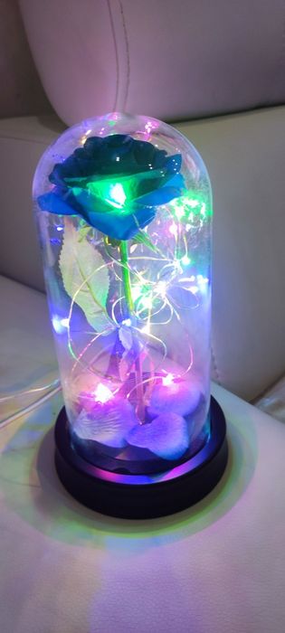 Róża w szkle  świecąca lampka  Walentynki