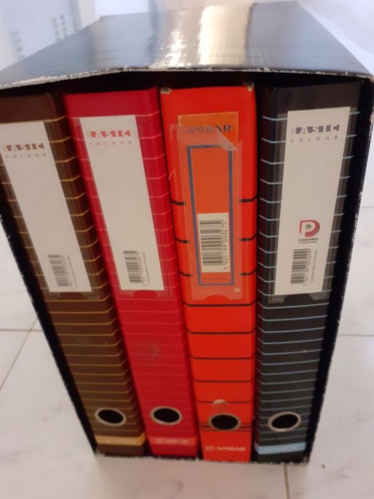 Conjunto de 4 × arquivadores/docier com caixa de alojamento como novo*