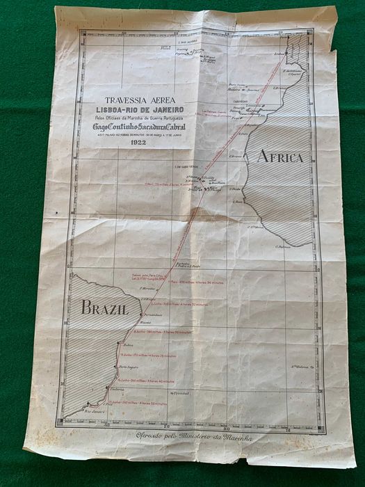 Carta travessia aérea  lisboa-rio de janeiro no ano 1992