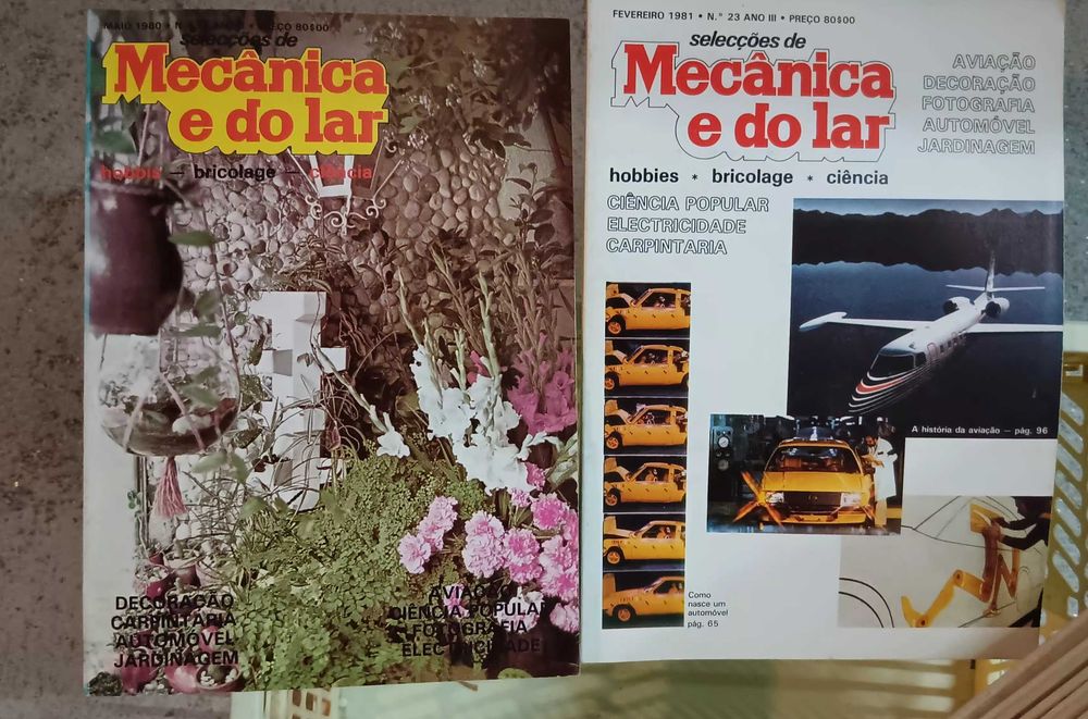 Revistas: Seleções de Mecânica e do Lar: 12 exemplares Anos 1980, 1981 e 1982.