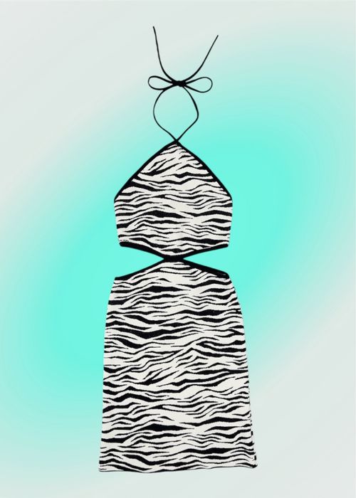 Bershka short dress in zebra