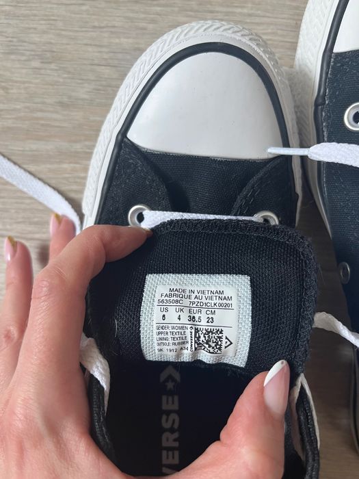 Czarne tenisówki Converse 36,5