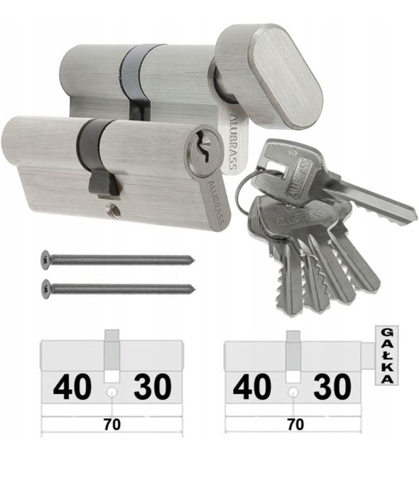 Komplet wkładek do zamka ALUBRASS 30/40 + G30/40