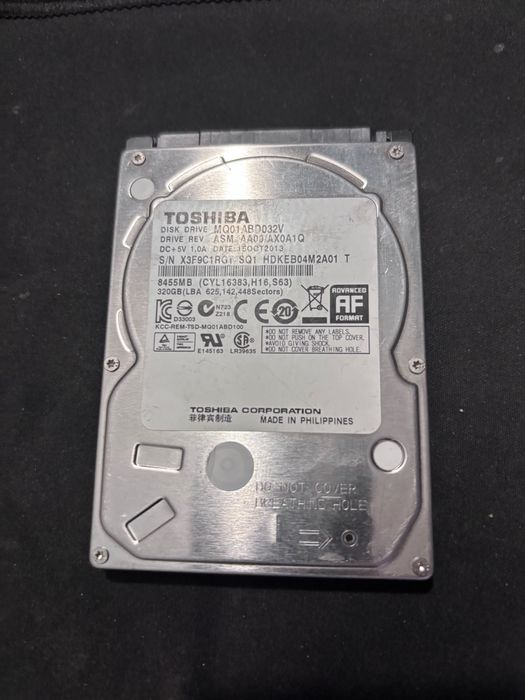 Dysk HDD Toshiba 320GB 2,5'' SATA II MQ01ABD032V | Do Laptopa / PS3 / PS4 / PC