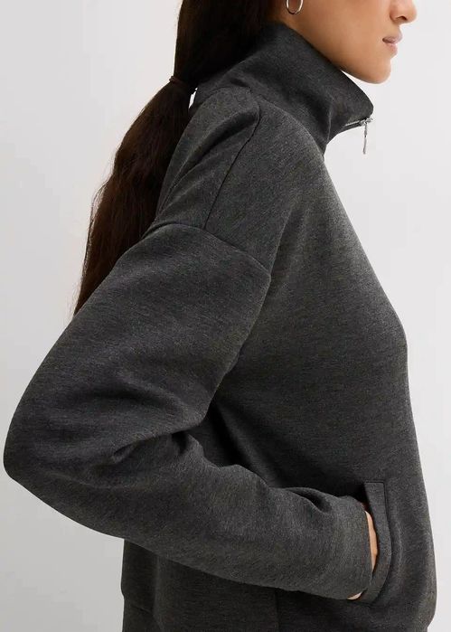 B.P.C szara bluza na zamek scuba r.48/50