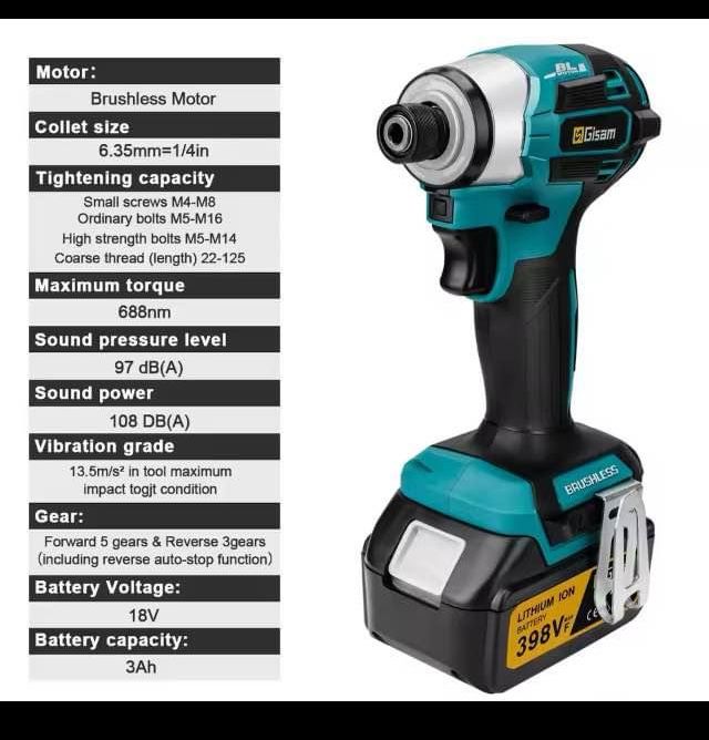 Aparafusadora de impacto 18V Gisam (linha Makita)