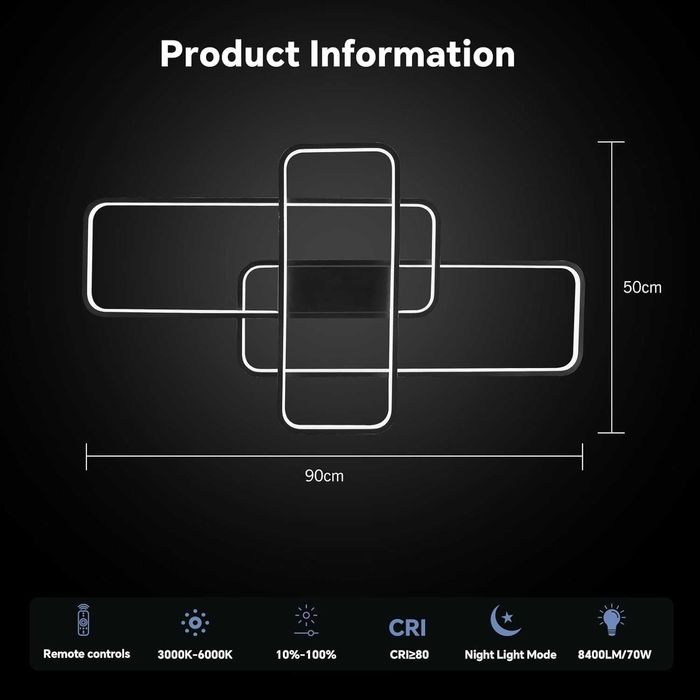 Розумний світлодіодний стельовий світильник BAYHT, 70 Вт 5600 лм