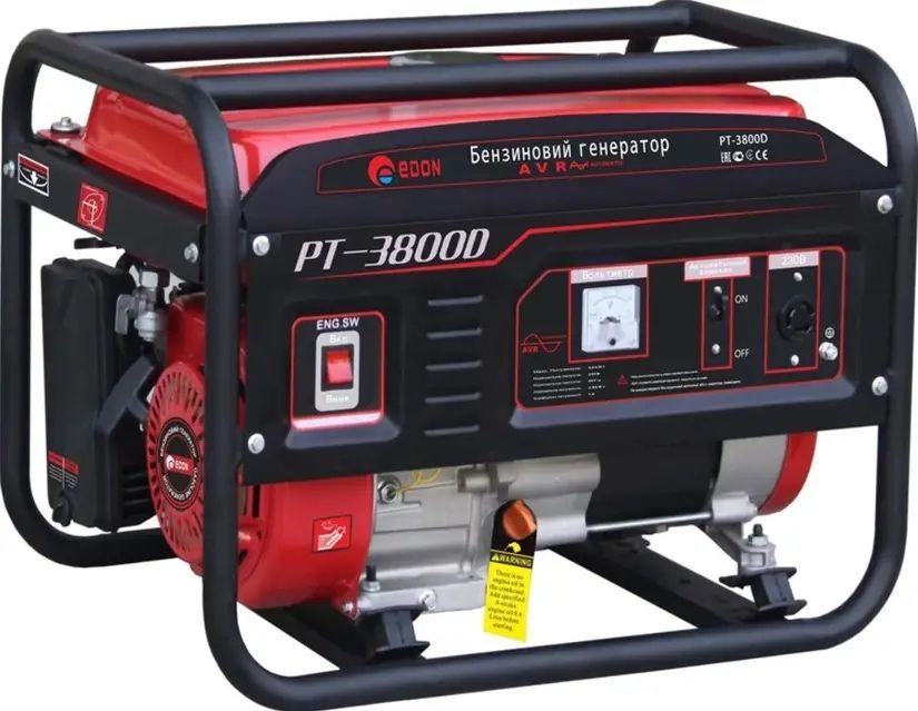 Бензиновий генератор Edon PT-3800D (3000 Вт, Мідний,Гарантія 24-місяці