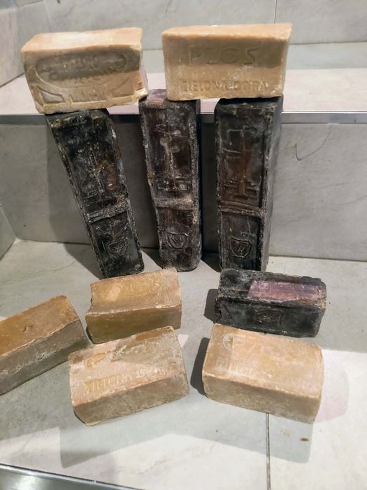 Stare szare mydła PRL 9 szt