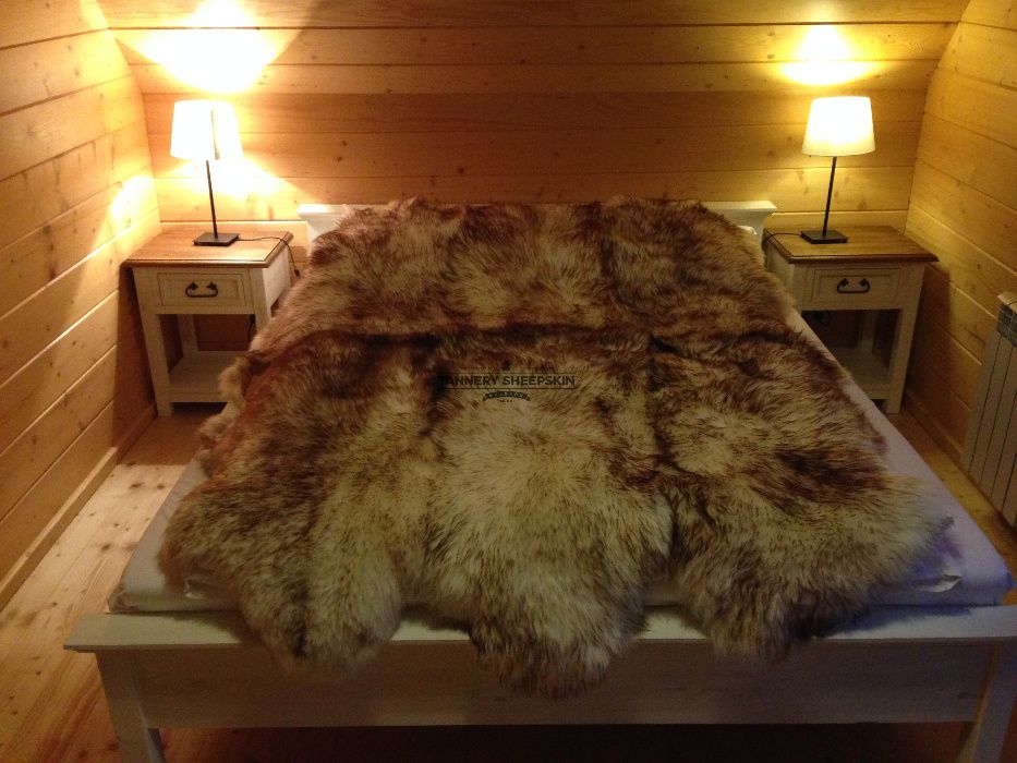Skóry Owcze Naturalne Muflon Dywan z 6 Skór Owczych