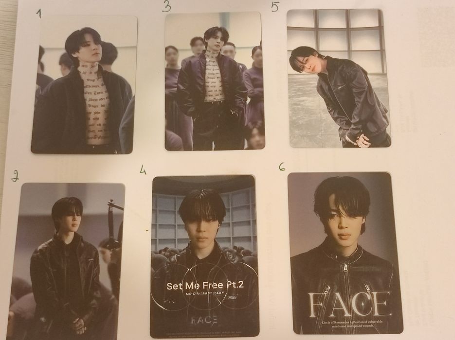 Photocard do Jimin (Face)
Não oficiais.

Uma uni